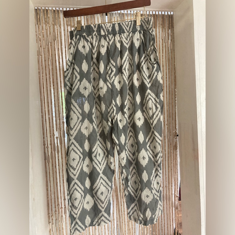 Sheer Aztec print lounge pants